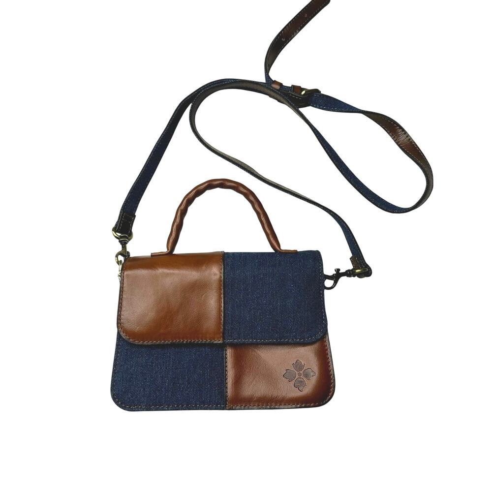 Patricia Nash Mini Denim and Leather Patchwork Crossbody Bag